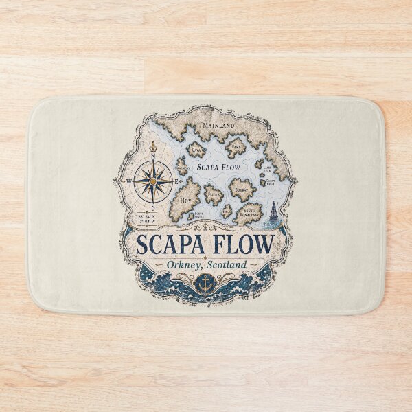 Item preview, Scapa Flow Orkney Scotland Vintage Nautical Map Design designed and sold by NewNomads.