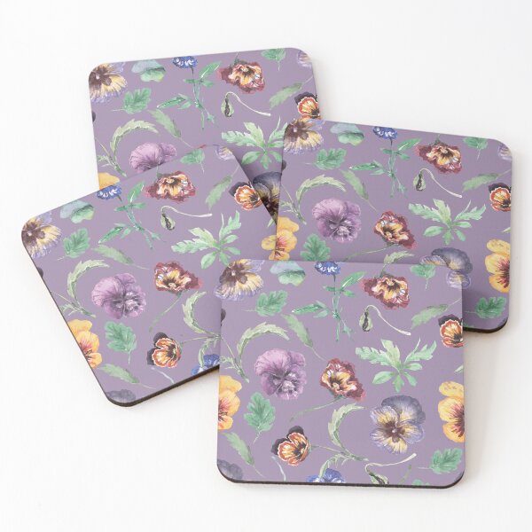 Item preview, Watercolor Pansy Floral Seamless Pattern designed and sold by minbadesign.