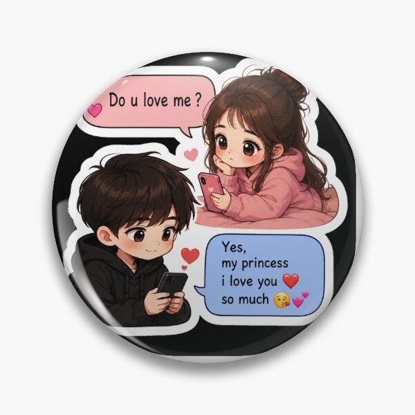 Item preview, Do You Love Me? Cute Couple Chat Sticker designed and sold by Kingofspace223.