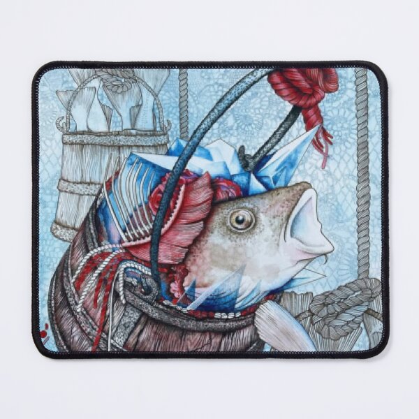 Item preview, Macabre Fisherman Barrel Catch Painting designed and sold by BoneAndWeave.
