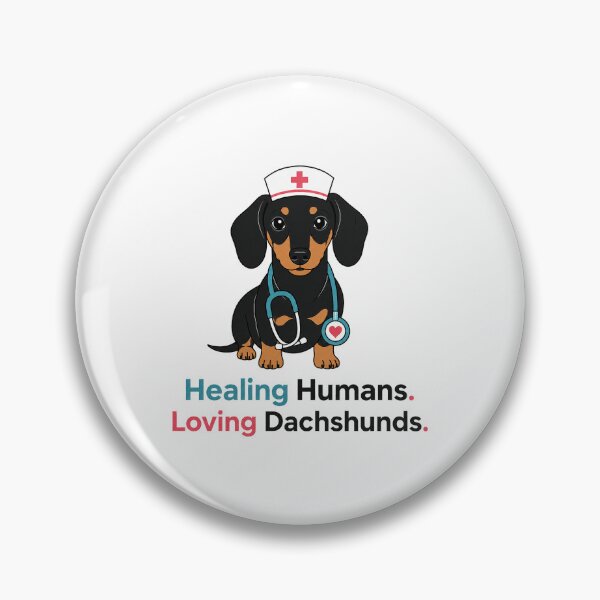 Item preview, Healing Humans Loving Dachshunds Nurse designed and sold by Sujka.