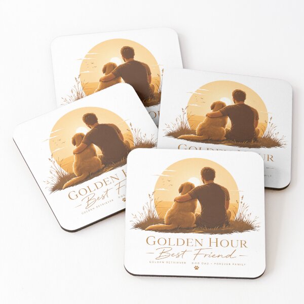 Item preview, Golden Hour Best Friend Golden Retriever Dog Dad T-Shirt designed and sold by Ashley critters.