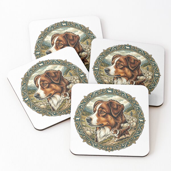 Item preview, Australian Shepherd dog portrait designed and sold by Motivburg.