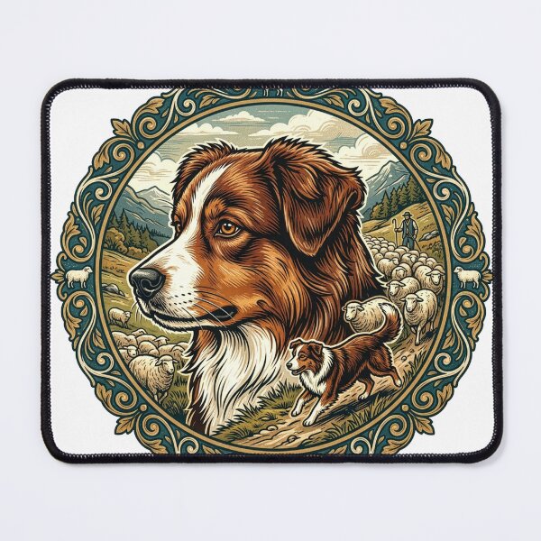 Item preview, Australian Shepherd dog portrait designed and sold by Motivburg.