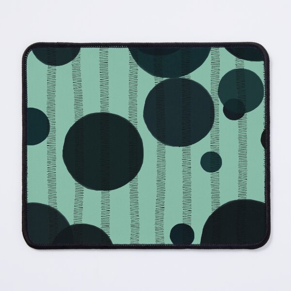 Item preview, Abstract composition with dark green bubbles and disrupted stripes 86 designed and sold by StefanStudioArt.