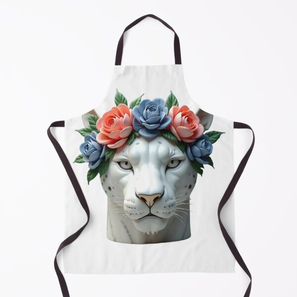 Item preview, White Lion with Blue and Pink Floral Crown designed and sold by Luna-Flow.