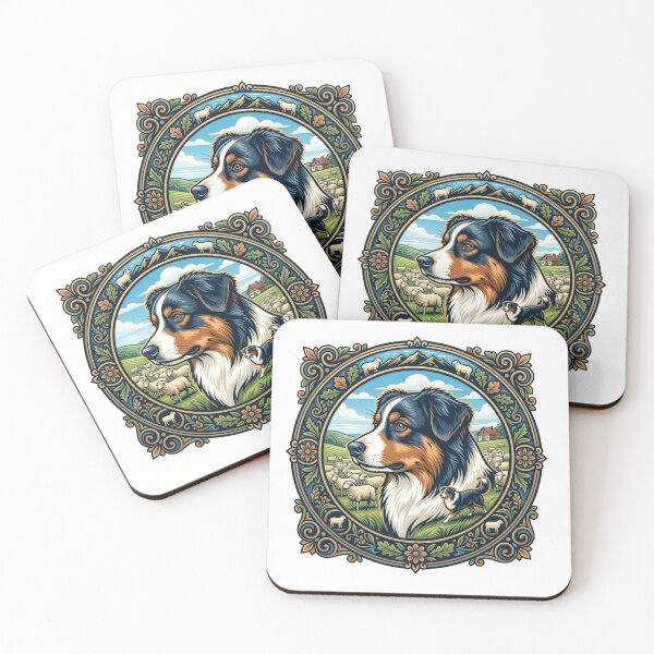 Item preview, Australian Shepherd dog portrait designed and sold by Motivburg.
