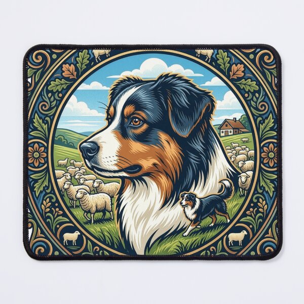 Item preview, Australian Shepherd dog portrait designed and sold by Motivburg.