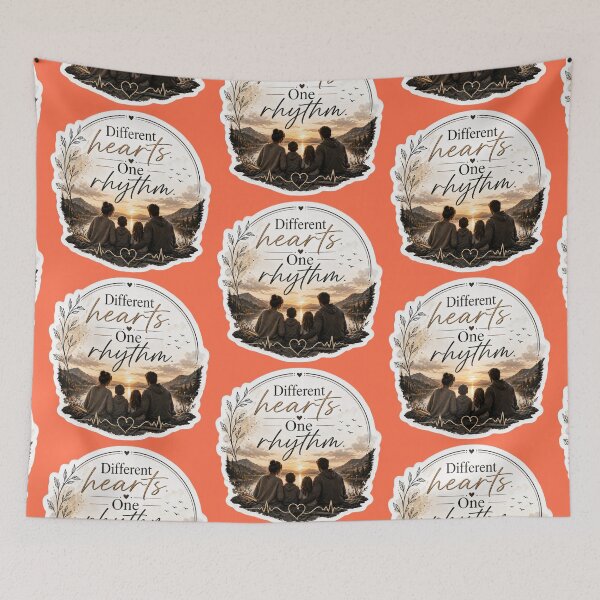 Item preview, Different Hearts One Rhythm - Family Sunset Mountain Sticker designed and sold by Scro-Ciob-Shop.