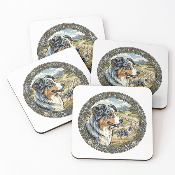 Item preview, Australian Shepherd dog portrait designed and sold by Motivburg.