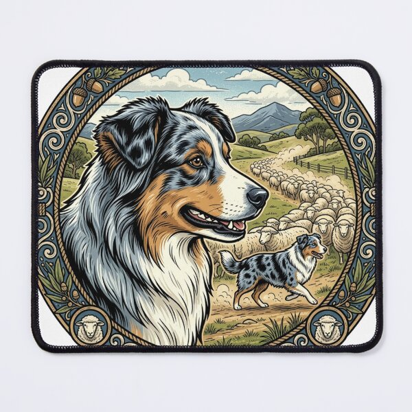 Item preview, Australian Shepherd dog portrait designed and sold by Motivburg.
