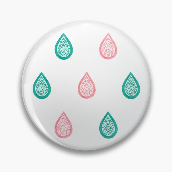 Item preview, Turquoise blue and coral pink raindrops designed and sold by savousepate.