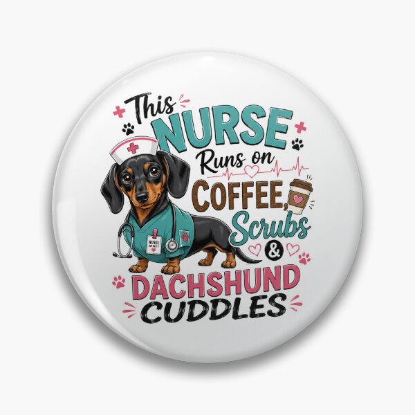 Item preview, Dachshund Nurse Coffee Scrubs Cuddles designed and sold by Sujka.