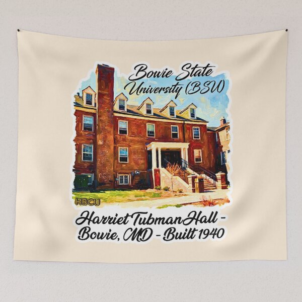 Item preview, Bowie State University Harriet Tubman Hall Impressionist Oil Painting Sticker Style designed and sold by EvergreenPark - Tee Studio.
