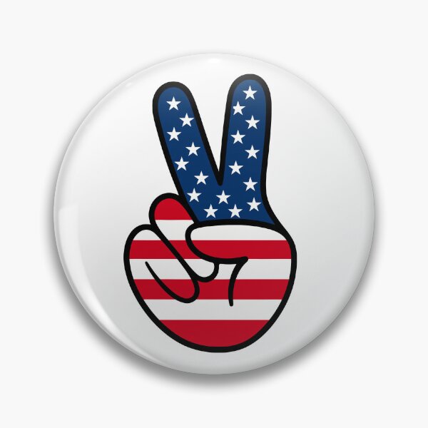 Item preview, United States Flag Peace Hand Sign designed and sold by teeperfect.