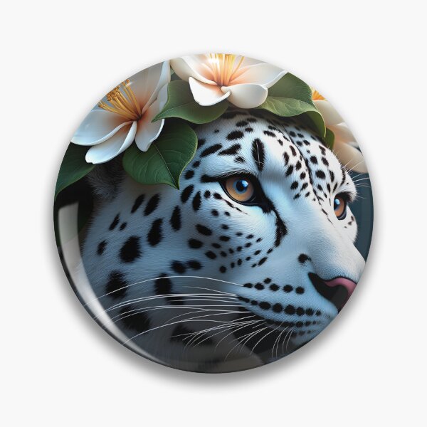 Item preview, Leopard Portrait with Elegant White Floral Crown designed and sold by Luna-Flow.