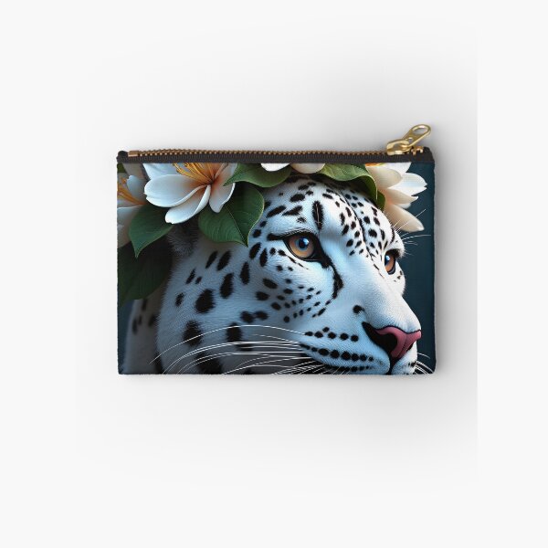 Item preview, Leopard Portrait with Elegant White Floral Crown designed and sold by Luna-Flow.