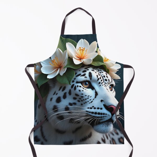 Item preview, Leopard Portrait with Elegant White Floral Crown designed and sold by Luna-Flow.
