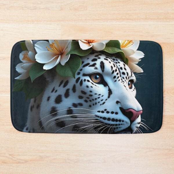 Item preview, Leopard Portrait with Elegant White Floral Crown designed and sold by Luna-Flow.