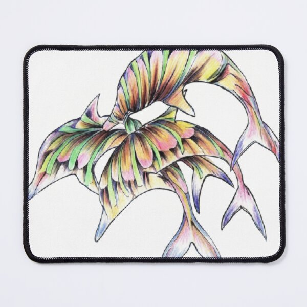 Item preview, Psychedelic Rainbow Striped Dolphins Group designed and sold by PrismSketchy.