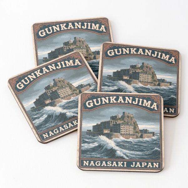 Item preview, Gunkanjima Abandoned Island Vintage Japan Graphic designed and sold by KyushuSupply.