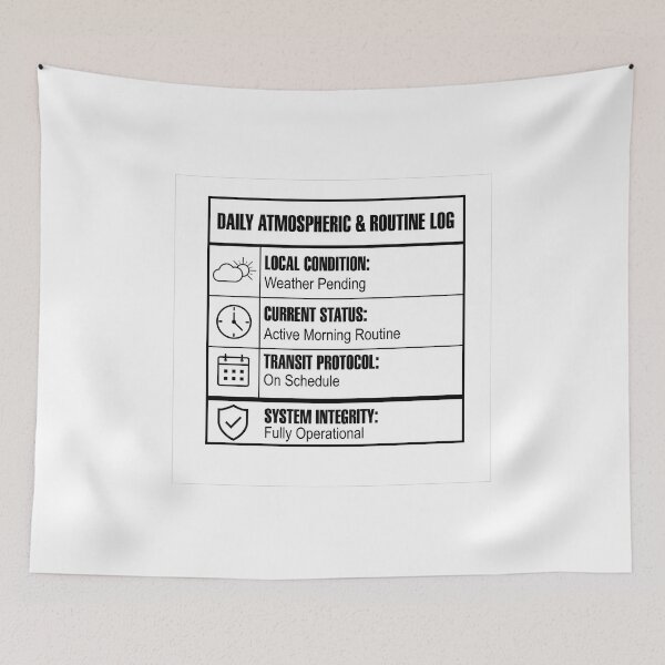 Item preview, Funny Daily Routine Log Tech Sticker Sarcastic Weather Status Report Decal designed and sold by MadCatDesign77.