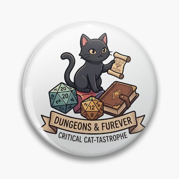 Item preview, Dungeons and Furever Cute Black Cat DND Dice RPG Gamer designed and sold by Lu7u.