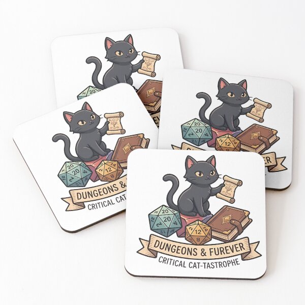 Item preview, Dungeons and Furever Cute Black Cat DND Dice RPG Gamer designed and sold by Lu7u.