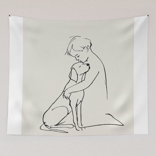 Item preview, Child Embracing a German Shorthaired Pointer designed and sold by lautir.