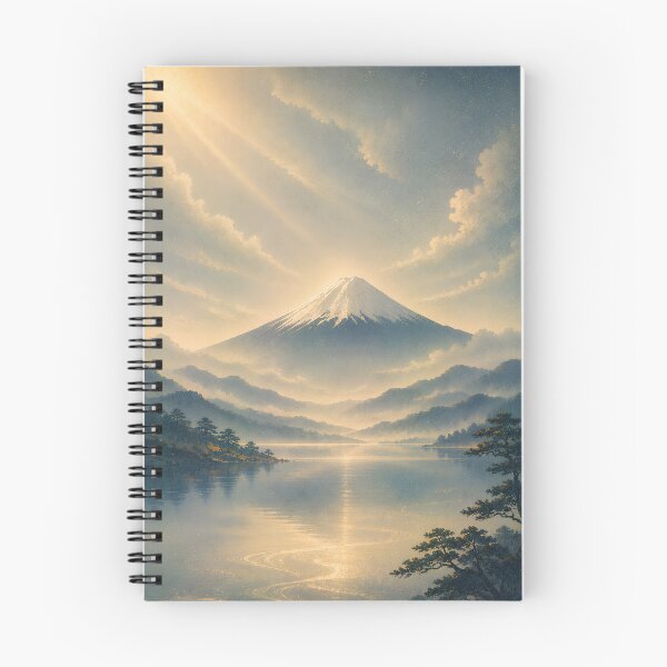 Item preview, Mount Fuji Sunrise Over a Golden Lake – Japanese Ukiyo-e Inspired Poster, Sticker, Mug & Phone Case designed and sold by Tomoyo Art.
