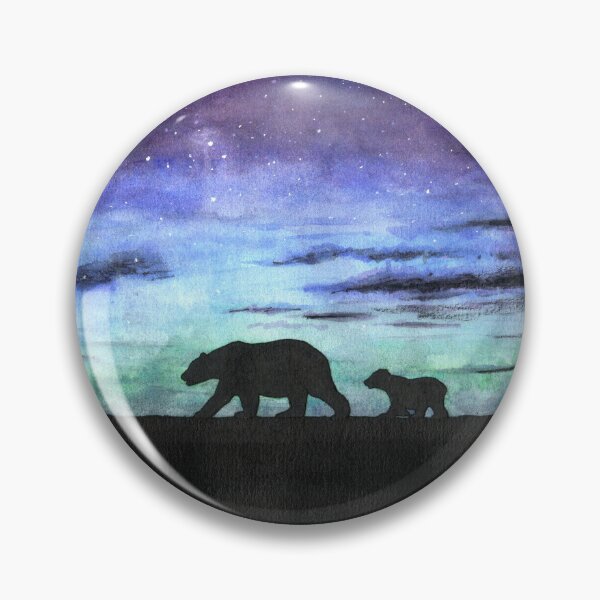 Item preview, Aurora borealis and polar bears (dark version) designed and sold by savousepate.