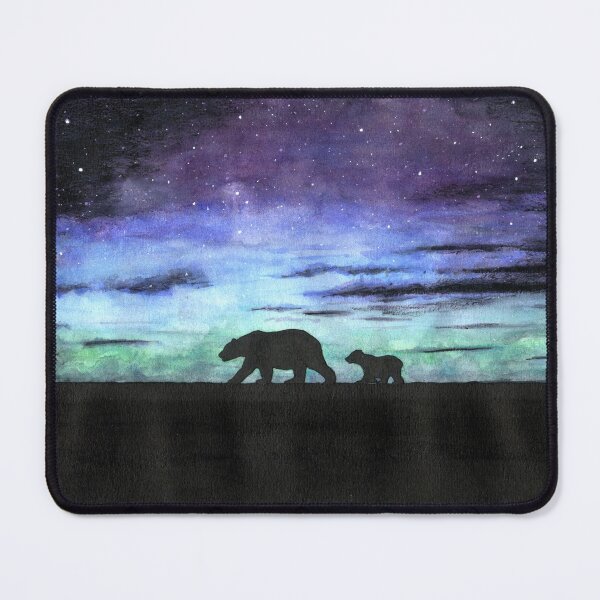 Item preview, Aurora borealis and polar bears (dark version) designed and sold by savousepate.