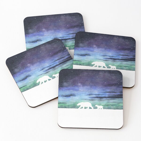 Item preview, Aurora borealis and polar bears (light version) designed and sold by savousepate.