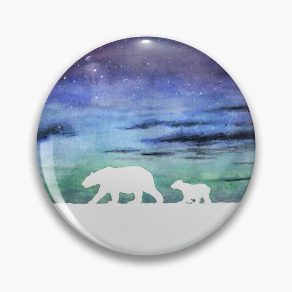 Item preview, Aurora borealis and polar bears (light version) designed and sold by savousepate.