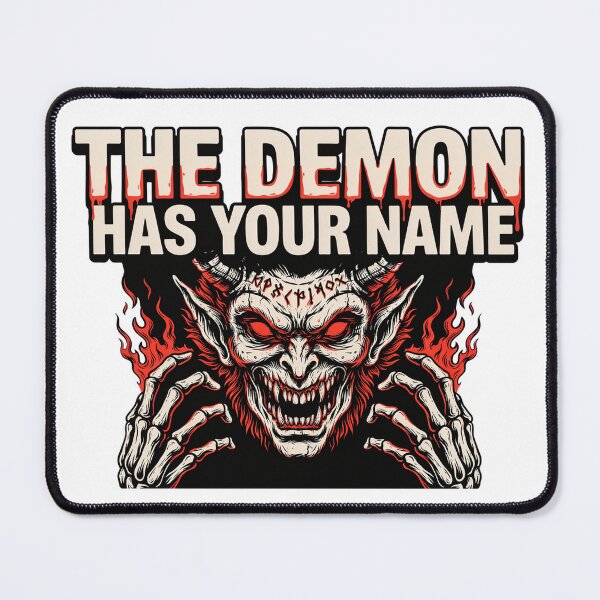 Item preview, The Demon Has Your Name, Occult Demon Skull Vintage Horror designed and sold by CryptReel.