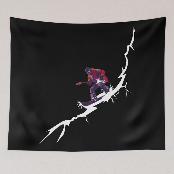 Item preview, Rider on the Storm – Electric Guitar Snowboard Lightning Graphic designed and sold by Mavric Design.