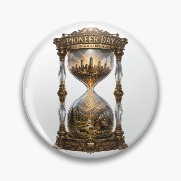 Item preview, Pioneer Day Crystal Hourglass History designed and sold by Sovereign Supply Co..