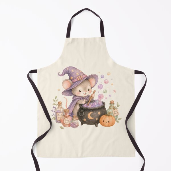 Item preview, Cute Witch Mouse Brewing Magic Potion | Kawaii Halloween Mouse Watercolor Illustration designed and sold by looplandger.