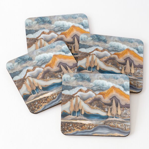 Item preview, Mountain and River Scenery Geode Art designed and sold by MargaretWiktor.