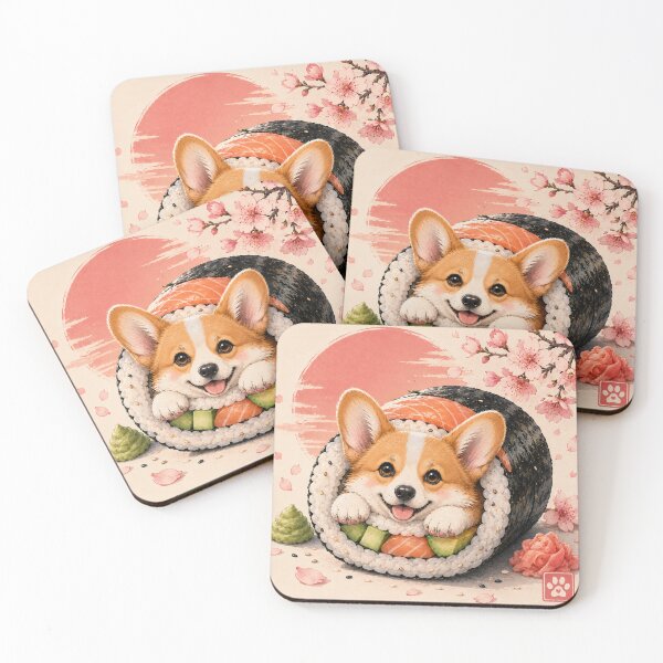 Item preview, Sushi Corgi - Cute Kawaii Japanese Food Dog designed and sold by TinyLegs.