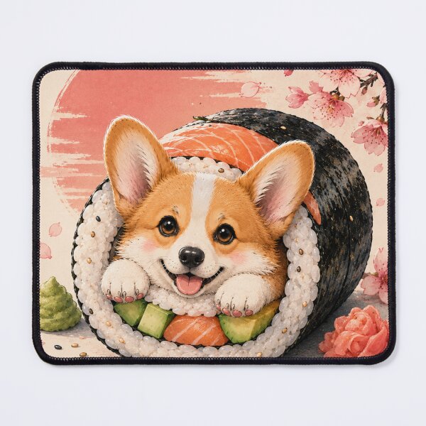 Item preview, Sushi Corgi - Cute Kawaii Japanese Food Dog designed and sold by TinyLegs.