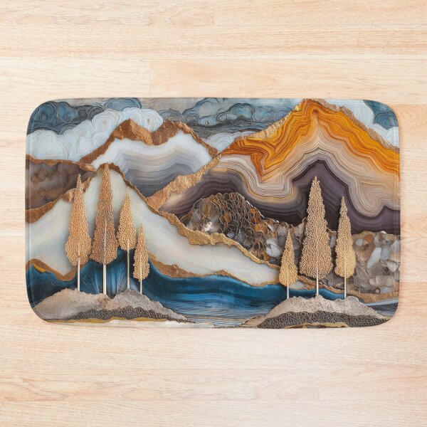 Item preview, Mountain and River Scenery Geode Art designed and sold by MargaretWiktor.