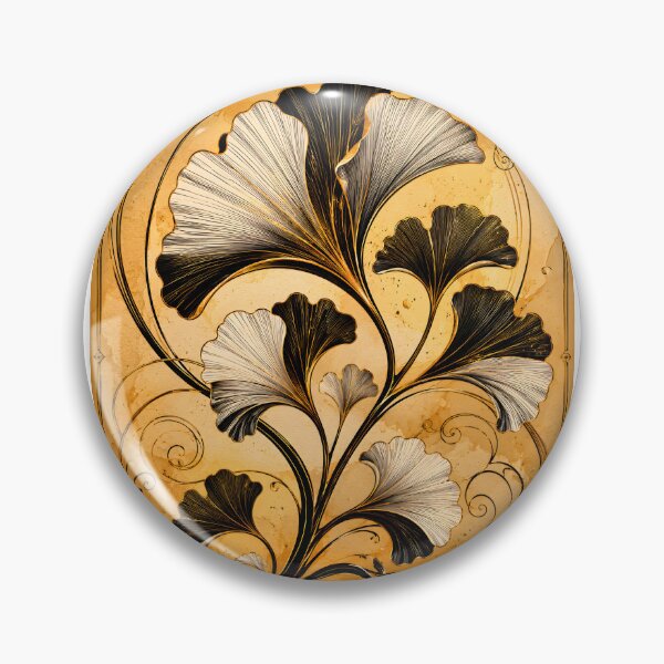 Item preview, BLACK AND WHITE GINKGO BILOBA LEAF VECTOR PATTERN designed and sold by KISHNAY-FASHION.