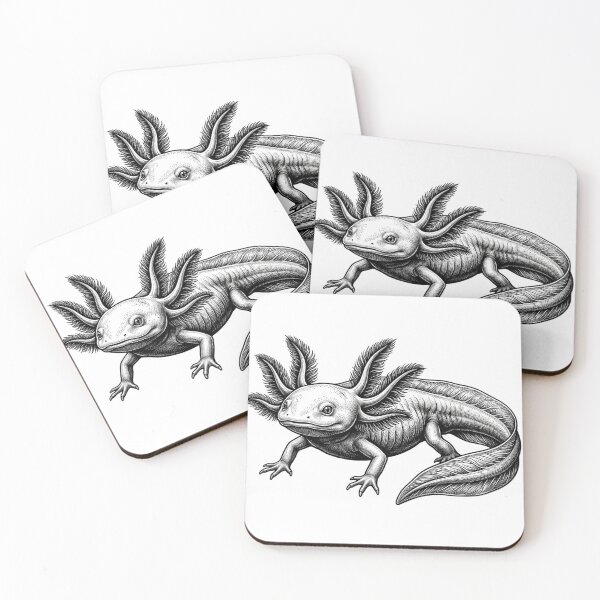 Item preview, Realistic bold line axolotl designed and sold by Minimalisticaly.