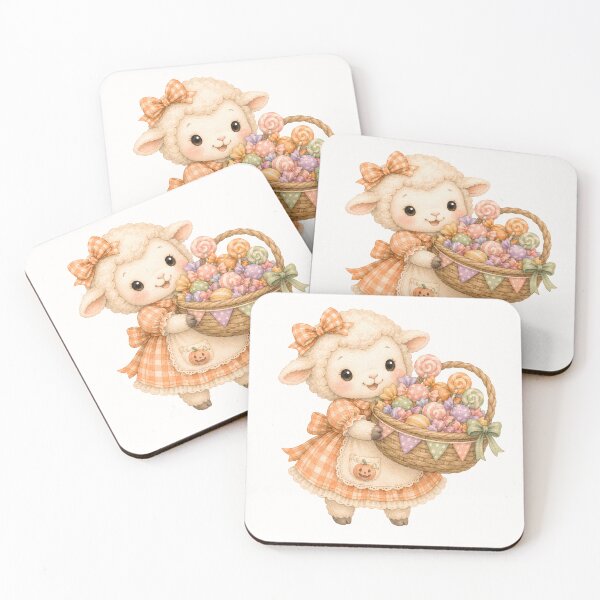 Item preview, Cute Halloween Lamb with Candy Basket | Kawaii Autumn Sheep Illustration designed and sold by looplandger.