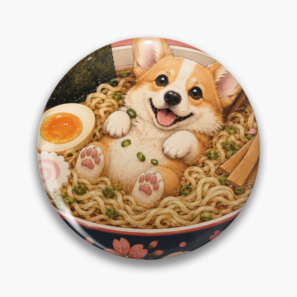 Item preview, Cute Kawaii Corgi Ramen Bowl Japanese Art designed and sold by TinyLegs.