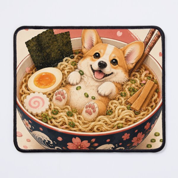 Item preview, Cute Kawaii Corgi Ramen Bowl Japanese Art designed and sold by TinyLegs.