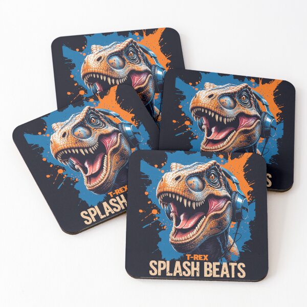 Item preview, T-REX Splash Beats - Funny Dinosaur DJ Music Splatter Art designed and sold by Structure-Blue.