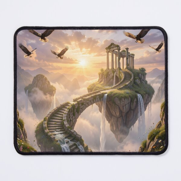 Item preview, Spiral Stone Staircase – Epic Floating Islands Fantasy Art designed and sold by LittleBigGifts.