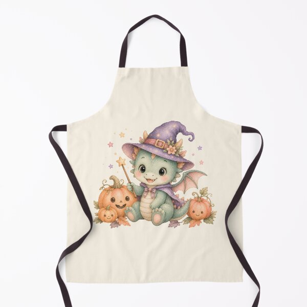 Item preview, Cute Baby Dragon Witch with Pumpkins | Kawaii Halloween Fantasy Illustration designed and sold by looplandger.